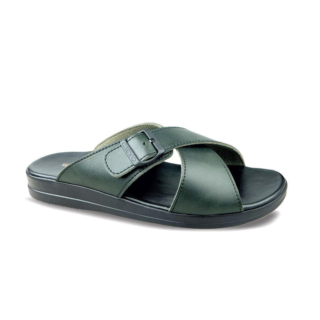 grande-4 CEYO sandals for men UAE comfortable sandals Dubai sandals for men leather anatomic sandals for men green sandals for men