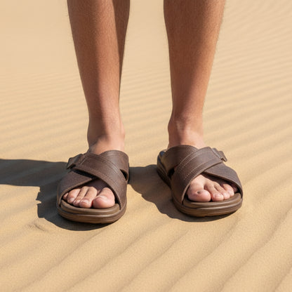 9956 CEYO sandals for men UAE comfortable sandals Dubai sandals for men leather Comfortable Memory Foam Sandal 