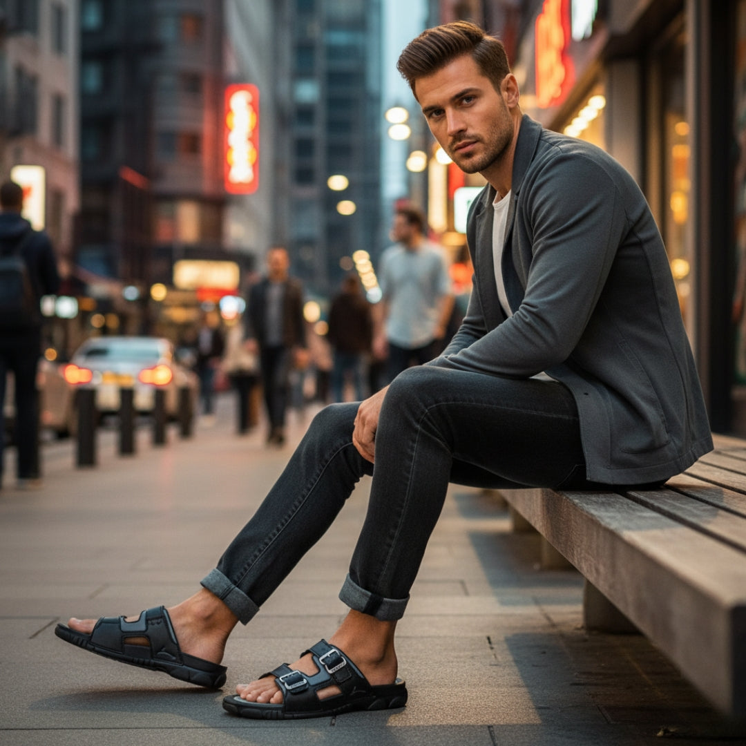 3200 CEYO sandals for men UAE comfortable sandals Dubai sandals for men black sandal for men