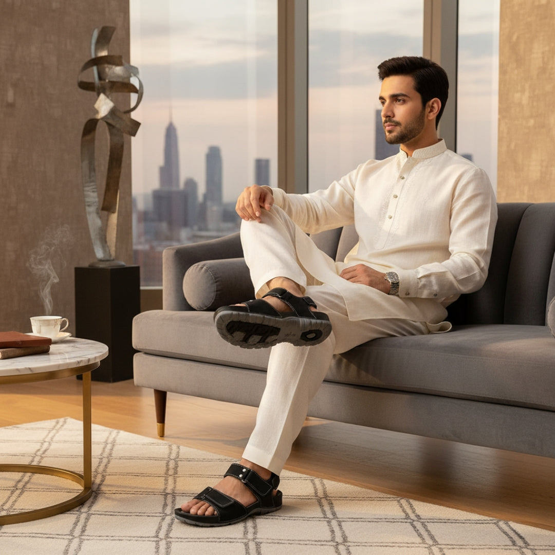 9829-9 CEYO sandals for men UAE comfortable sandals Dubai sandals for men black sandal for men